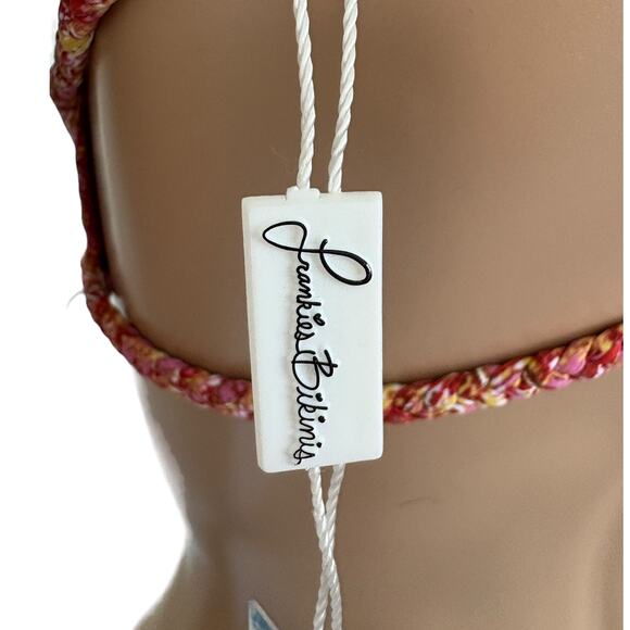 Frankies Bikinis Kaia Top Isla Pink Mosaic Print Strappy Back Bikini Top L NWT - Picture 4 of 7